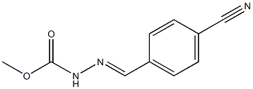 methyl 2-[(E)-(4-cyanophenyl)methylidene]-1-hydrazinecarboxylate Struktur