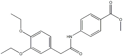 methyl 4-{[2-(3,4-diethoxyphenyl)acetyl]amino}benzoate,,结构式