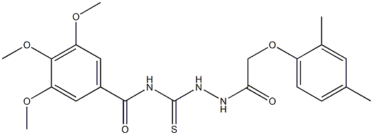 N-({2-[2-(2,4-dimethylphenoxy)acetyl]hydrazino}carbothioyl)-3,4,5-trimethoxybenzamide Structure