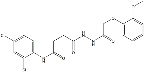 N-(2,4-dichlorophenyl)-4-{2-[2-(2-methoxyphenoxy)acetyl]hydrazino}-4-oxobutanamide Structure