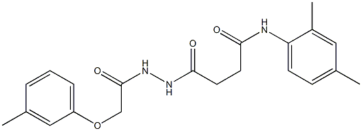 N-(2,4-dimethylphenyl)-4-{2-[2-(3-methylphenoxy)acetyl]hydrazino}-4-oxobutanamide 化学構造式