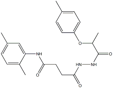 N-(2,5-dimethylphenyl)-4-{2-[2-(4-methylphenoxy)propanoyl]hydrazino}-4-oxobutanamide 化学構造式