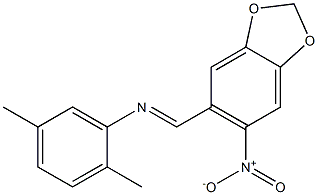  2,5-dimethyl-N-[(E)-(6-nitro-1,3-benzodioxol-5-yl)methylidene]aniline