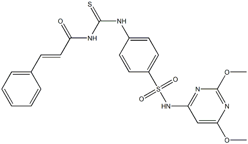 N-(2,6-dimethoxy-4-pyrimidinyl)-4-[({[(E)-3-phenyl-2-propenoyl]amino}carbothioyl)amino]benzenesulfonamide Structure