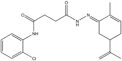 N-(2-chlorophenyl)-4-[2-(5-isopropenyl-2-methyl-2-cyclohexen-1-ylidene)hydrazino]-4-oxobutanamide,,结构式