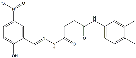 N-(3,4-dimethylphenyl)-4-{2-[(E)-(2-hydroxy-5-nitrophenyl)methylidene]hydrazino}-4-oxobutanamide Structure