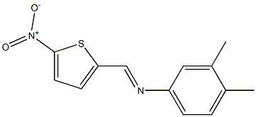 3,4-dimethyl-N-[(E)-(5-nitro-2-thienyl)methylidene]aniline Structure