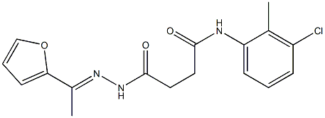 N-(3-chloro-2-methylphenyl)-4-{2-[(E)-1-(2-furyl)ethylidene]hydrazino}-4-oxobutanamide Struktur