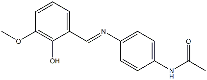 N-(4-{[(E)-(2-hydroxy-3-methoxyphenyl)methylidene]amino}phenyl)acetamide,,结构式