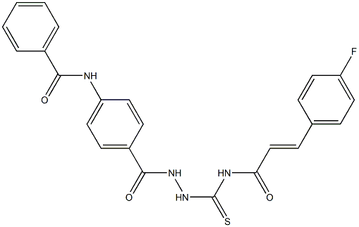 N-(4-{[2-({[(E)-3-(4-fluorophenyl)-2-propenoyl]amino}carbothioyl)hydrazino]carbonyl}phenyl)benzamide Structure