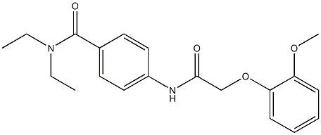 N,N-diethyl-4-{[2-(2-methoxyphenoxy)acetyl]amino}benzamide Struktur