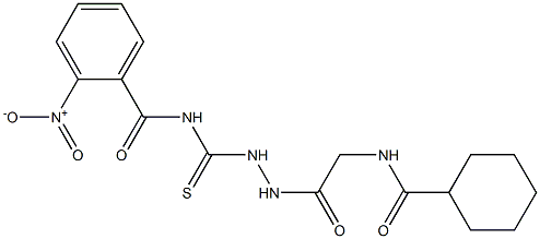 N-[(2-{2-[(cyclohexylcarbonyl)amino]acetyl}hydrazino)carbothioyl]-2-nitrobenzamide 结构式