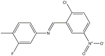 N-[(E)-(2-chloro-5-nitrophenyl)methylidene]-N-(3-fluoro-4-methylphenyl)amine Structure