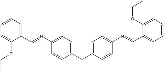 N-[(E)-(2-ethoxyphenyl)methylidene]-N-[4-(4-{[(E)-(2-ethoxyphenyl)methylidene]amino}benzyl)phenyl]amine 化学構造式