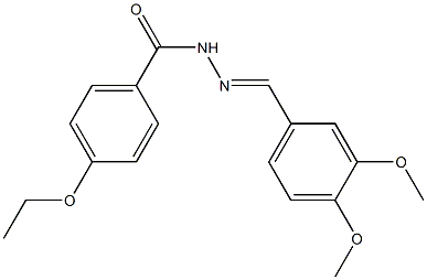 N'-[(E)-(3,4-dimethoxyphenyl)methylidene]-4-ethoxybenzohydrazide 化学構造式