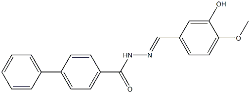 N'-[(E)-(3-hydroxy-4-methoxyphenyl)methylidene][1,1'-biphenyl]-4-carbohydrazide Structure