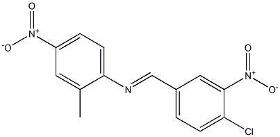 N-[(E)-(4-chloro-3-nitrophenyl)methylidene]-N-(2-methyl-4-nitrophenyl)amine 结构式