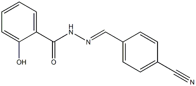 N'-[(E)-(4-cyanophenyl)methylidene]-2-hydroxybenzohydrazide 化学構造式