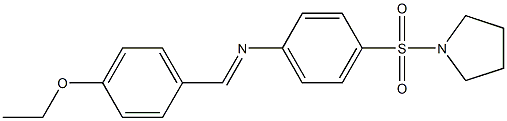 N-[(E)-(4-ethoxyphenyl)methylidene]-N-[4-(1-pyrrolidinylsulfonyl)phenyl]amine Structure