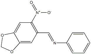 N-[(E)-(6-nitro-1,3-benzodioxol-5-yl)methylidene]-N-phenylamine Struktur
