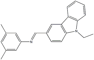 N-(3,5-dimethylphenyl)-N-[(E)-(9-ethyl-9H-carbazol-3-yl)methylidene]amine,,结构式