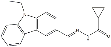 N'-[(E)-(9-ethyl-9H-carbazol-3-yl)methylidene]cyclopropanecarbohydrazide Structure