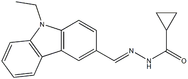 N'-[(E)-(9-ethyl-9H-carbazol-3-yl)methylidene]cyclopropanecarbohydrazide,,结构式