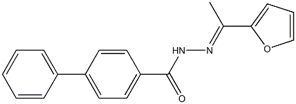 N'-[(E)-1-(2-furyl)ethylidene][1,1'-biphenyl]-4-carbohydrazide,,结构式