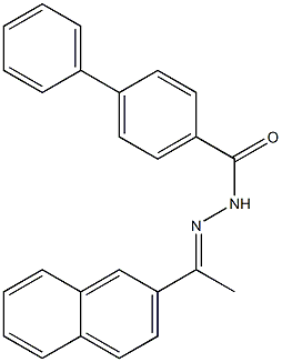 N'-[(E)-1-(2-naphthyl)ethylidene][1,1'-biphenyl]-4-carbohydrazide,,结构式