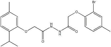 N'-[2-(2-bromo-4-methylphenoxy)acetyl]-2-(2-isopropyl-5-methylphenoxy)acetohydrazide 化学構造式