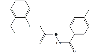 N'-[2-(2-isopropylphenoxy)acetyl]-4-methylbenzohydrazide 结构式