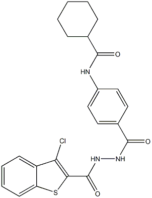 N-[4-({2-[(3-chloro-1-benzothiophen-2-yl)carbonyl]hydrazino}carbonyl)phenyl]cyclohexanecarboxamide