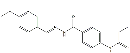 N-[4-({2-[(E)-(4-isopropylphenyl)methylidene]hydrazino}carbonyl)phenyl]butanamide Struktur