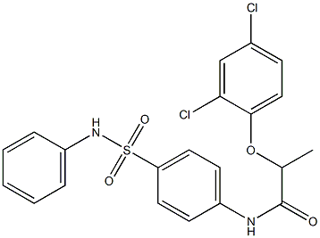 N-[4-(anilinosulfonyl)phenyl]-2-(2,4-dichlorophenoxy)propanamide 化学構造式