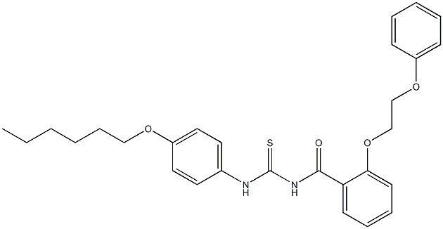 N-[4-(hexyloxy)phenyl]-N'-[2-(2-phenoxyethoxy)benzoyl]thiourea Struktur