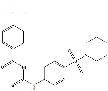 N-[4-(tert-butyl)benzoyl]-N'-[4-(1-piperidinylsulfonyl)phenyl]thiourea 化学構造式