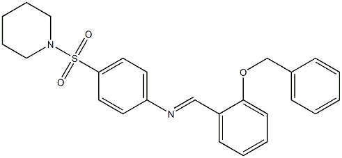 N-{(E)-[2-(benzyloxy)phenyl]methylidene}-N-[4-(1-piperidinylsulfonyl)phenyl]amine Structure