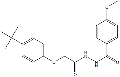 N'-{2-[4-(tert-butyl)phenoxy]acetyl}-4-methoxybenzohydrazide Struktur