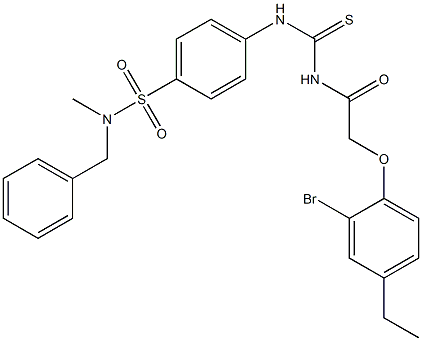 N-benzyl-4-[({[2-(2-bromo-4-ethylphenoxy)acetyl]amino}carbothioyl)amino]-N-methylbenzenesulfonamide Structure