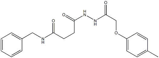 N-benzyl-4-{2-[2-(4-methylphenoxy)acetyl]hydrazino}-4-oxobutanamide Struktur