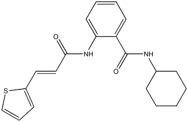 N-cyclohexyl-2-{[(E)-3-(2-thienyl)-2-propenoyl]amino}benzamide 结构式