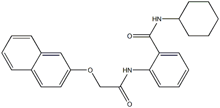 N-cyclohexyl-2-{[2-(2-naphthyloxy)acetyl]amino}benzamide Struktur
