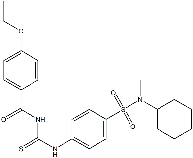 N-cyclohexyl-4-({[(4-ethoxybenzoyl)amino]carbothioyl}amino)-N-methylbenzenesulfonamide,,结构式