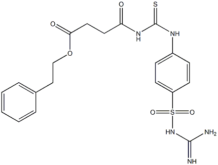 phenethyl 4-({[4-({[amino(imino)methyl]amino}sulfonyl)anilino]carbothioyl}amino)-4-oxobutanoate 结构式