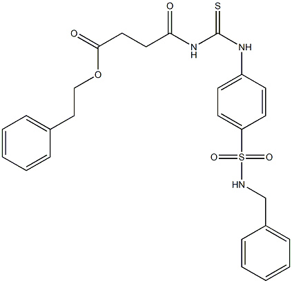 phenethyl 4-[({4-[(benzylamino)sulfonyl]anilino}carbothioyl)amino]-4-oxobutanoate 结构式