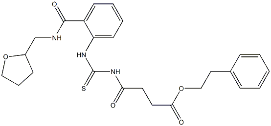 phenethyl 4-oxo-4-{[(2-{[(tetrahydro-2-furanylmethyl)amino]carbonyl}anilino)carbothioyl]amino}butanoate|