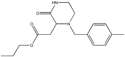 propyl 2-[1-(4-methylbenzyl)-3-oxo-2-piperazinyl]acetate,,结构式