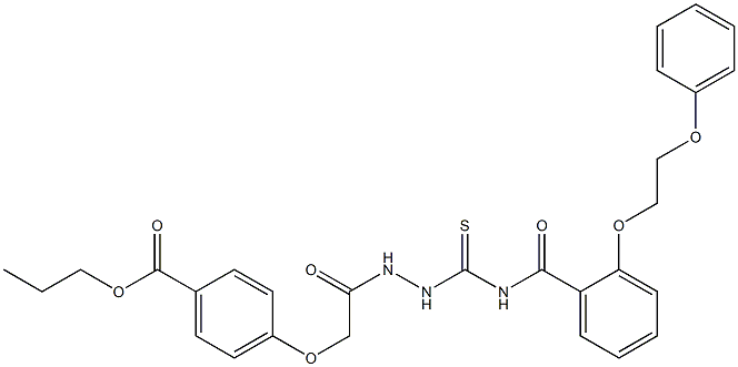 propyl 4-{2-oxo-2-[2-({[2-(2-phenoxyethoxy)benzoyl]amino}carbothioyl)hydrazino]ethoxy}benzoate