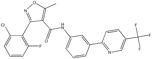 3-(2-chloro-6-fluorophenyl)-5-methyl-N-{3-[5-(trifluoromethyl)-2-pyridinyl]phenyl}-4-isoxazolecarboxamide,,结构式