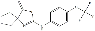 4,4-diethyl-5-methylene-N-[4-(trifluoromethoxy)phenyl]-4,5-dihydro-1,3-thiazol-2-amine Structure